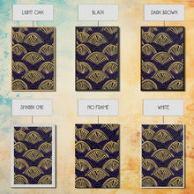 Carregar imagem no visualizador da galeria, Art Deco Pattern Wall art - Framed Canvas Print - Art Deco - Original painting - Wall art - Office decor - Gold &amp; purple art - Abstract art
