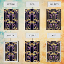 Carregar imagem no visualizador da galeria, Art Deco Pattern Wall art - Framed Canvas Print - Art Deco - Stained glass art - Ornament art - Geometric art - Purple &amp; gold art - Wall art
