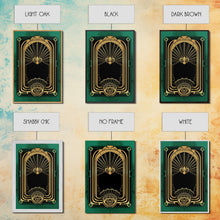 Carregar imagem no visualizador da galeria, Art Deco Wall art, Framed Canvas Print, Art Deco, Gold &amp; green art, Living room art, Abstract art, Beautiful art, Colorful painting

