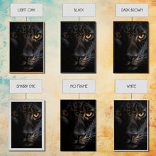 Load image into Gallery viewer, A Look Into Darkness, Beautiful Black Panther Portrait, Cat Photography, Framed Canvas Print, Framed Art, Halloween Witch Cat Art
