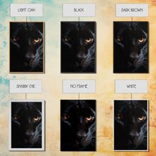 Load image into Gallery viewer, Portrait Of A Predator, Black Cat, Black Panther Photography, Framed Canvas Print, Wood Frame Wall Art
