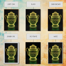 Load image into Gallery viewer, 3D Trophy Wall Decor, Yellow Art Print, Glowing Art, Minimalist Print, Wall Decor, Canvas Print, Wall Art, Framed Canvas
