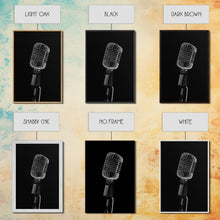 Carregar imagem no visualizador da galeria, Silver Retro Microphone Wall Art, Mic Wall Art, Music Room Wall Art, Minimalist Print, Wall Decor, Canvas Print, Wall Art, Framed Canvas
