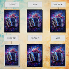 Cargar imagen en el visor de la galería, Cosmic Accordion, Instrument Print, Framed Canvas Print Or Poster, Gift For Musician

