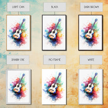 Cargar imagen en el visor de la galería, Cosmic Acoustic Guitar Wall Art Framed Canvas Print, Guitar Art, Guitar Wall Art, Music Art, Guitar Poster, Guitar Player Gift, Guitar Gifts
