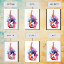 Load image into Gallery viewer, Electric Guitar Wall Art, Rock N Roll Decor, Graffiti Art, Splatter Art, Musician Gift Custom Guitar Art
