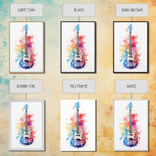 Load image into Gallery viewer, Electric Guitar Wall Art, Rock N Roll Decor, Graffiti Art, Splatter Art, Musician Gift Custom Guitar Art
