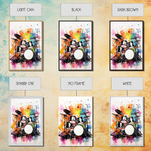 Carregar imagem no visualizador da galeria, Drum Art, Gift For Drummer, Framed Canvas Print, Studio Art, Music Studio Decor, Drum Set
