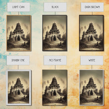 Load image into Gallery viewer, Incan Temple diagram art, canvas print, unique Mayan or Incan style temple diagram wall art, 1800s inca style wall art
