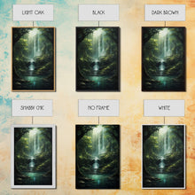 Load image into Gallery viewer, Enchanter Forest, Waterfalls Wall Art, Fantasy Artwork, Canvas Print, Wall Art, Vertical Print, Video Game Art, College Dorm Decor
