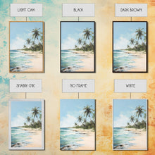Carregar imagem no visualizador da galeria, Beach Wall Art, Palm Trees Wall Print, Seashore Wall Art, Tropical Art, Canvas Print, Wall Art, Vertical Art, Living Room Prints, Room Decor
