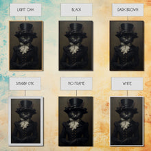 Carregar imagem no visualizador da galeria, Cute Renaissance Cat, Black Cat Print, Goth Home Decor, Art Canvas Print, Dark Academia, Gothic Victorian, Halloween Decor, Witch Familiar
