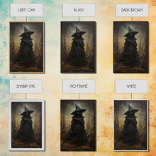 Load image into Gallery viewer, Gothic Witch Art, Framed Halloween Canvas, Canvas Print, Spooky Halloween Wall Art, Halloween Decoration, Witchy Decor
