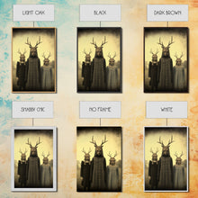 Load image into Gallery viewer, The Cult Of The Deer, Creepy Halloween Wall Art, Framed Canvas Print, Occult Art, Dark Academia, Creepy Photography
