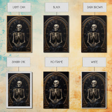 Load image into Gallery viewer, Victorian Halloween Art, Floral Skeleton, Framed Canvas Print, Skeletal Art, Halloween Art Print, Halloween Decoration, Halloween Printables
