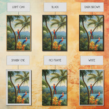Load image into Gallery viewer, Palm Tree Art, Tropical Wall Art, Macaw, Landscape Art Print, Canvas Print, Wall Art, 3 Piece Wall Art, Retirement Gifts, Apartment Wall Art
