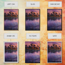 Carregar imagem no visualizador da galeria, Beautiful 3 Piece Wall Art, Framed Canvas Print, 3 Piece Set, Lake House Decor, Sunset Over The Purple Marsh, Above Sofa Art
