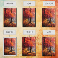 Carregar imagem no visualizador da galeria, Beautiful Fall Centerpiece Art, Framed Canvas Print, 3 Piece Art, Thanksgiving Centerpiece, Above Sofa Art, Fall Finds, Landscape Painting
