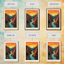 Carregar imagem no visualizador da galeria, Black Canyon National Park Colorado Travel Art, National Park Print, Minimalist Travel Art, Midcentury Modern Style Landscape Painting
