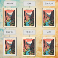 Carregar imagem no visualizador da galeria, Black Canyon Of The Gunnison National Park Travel Art, National Park Art, Minimalist Travel Art, Midcentury Modern Style Landscape Painting

