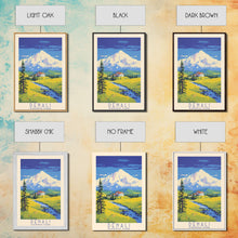 Load image into Gallery viewer, Denali National Park Travel Poster Print, Canvas Print Wall Art, Alaska Travel Art, Midcentury Modern Travel Decor, MCM Wall Art
