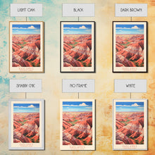 Carregar imagem no visualizador da galeria, Badlands National Park South Dakota Travel Art, National Park Print, Minimalist Travel Art, Midcentury Modern Style Landscape Painting
