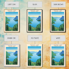 Load image into Gallery viewer, Crater Lake National Park Oregon Travel Art, National Park Print, Minimalist Travel Art, Midcentury Modern Style Landscape Painting
