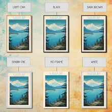 Load image into Gallery viewer, Glacier Bay National Park Alaska Travel Art, National Park Print, Minimalist Travel Art, Midcentury Modern Style Landscape Painting
