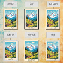 Carregar imagem no visualizador da galeria, Glacier National Park Montana Travel Art, National Park Print, Minimalist Travel Art, Midcentury Modern Style Landscape Painting
