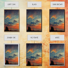 Cargar imagen en el visor de la galería, Forest Sunset Wall Decor, Oil Painting Style, 3 Piece Wall Art, Ready To Hang Canvas Print, Cool Unique Living Room Wall Art Decor
