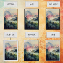 Load image into Gallery viewer, Dramatic Watercolor Sunset Landscape Abstract, Landscape Art, 3 Piece Canvas Decor, 3 Piece Wall Art, Ready To Hang Canvas Prints
