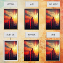 Load image into Gallery viewer, Cyberpunk City At Sunset, Futuristic, 3 Piece Wall Art, Ready To Hang Canvas Print, Cool Living Room Wall Art Decor
