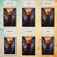 Carregar imagem no visualizador da galeria, Angel, Fantasy Art, Angel Wings, Canvas Print, Wall Hanging, Portrait Art, Stained Glass Art, Housewarming Gift, Bedroom Teen Girl Art
