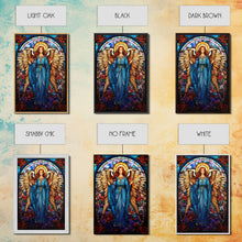 Carregar imagem no visualizador da galeria, Angel, Fantasy Artwork Canvas Print, Wall Hanging, Portrait Art, Stained Glass Art, Mystical Wall Art, Tiny House Decor, Gift For Women
