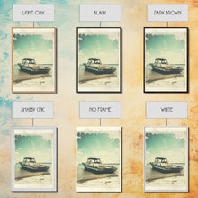 Load image into Gallery viewer, Boat Wall Art, Beach Wall Art, Coastal Wall Art, Canvas Print, Wall Hanging, Portrait Art, Home Wall Decor, Office Wall Art, Unique Gift
