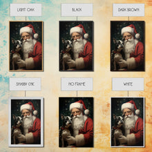 Carregar imagem no visualizador da galeria, Santa Claus And His Boston Terrier, Christmas Wall Art, Dog Gift, Christmas Dog, Winter Wall Art, Santa Decor, Santa Art Print, Cute Dog
