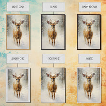 Carregar imagem no visualizador da galeria, Cute Buck Wearing A Santa Hat, Christmas Decor, Woodland Animals, Christmas Wall Art, Winter Decor, Holiday Decor, Seasonal Decor, Cute Deer
