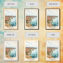 Load image into Gallery viewer, Ahtopol, Bulgaria Watercolor Beach Print, Vacation Gift, Bulgaria Wall Art, Beach Painting, Beach Decor, Beach Painting
