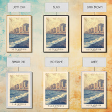 Load image into Gallery viewer, Alexandria, Egypt Watercolor Beach Print, Vacation Gift, Egypt Wall Art, Beach Painting, Beach Decor, Beach Painting
