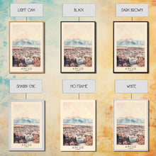 Load image into Gallery viewer, Ancud, Chile Watercolor Print, Vacation Gift, Chile Wall Art, Beach Painting, Beach Decor, Large Wall Art, Wood Frame Art
