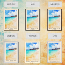 Load image into Gallery viewer, Anse de Grande Saline, St. Barths Watercolor Print, Vacation Gift, St. Barths Wall Art, Beach Painting, Beach Decor, Large Wall Art, Wood Frame Art
