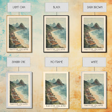 Load image into Gallery viewer, Baffin Island, Canada Watercolor Print, Vacation Gift, Canada Wall Art, Beach Painting, Beach Decor, Large Wall Art, Wood Frame Art
