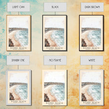 Load image into Gallery viewer, Bondi Beach, Sydney, Australia Watercolor Print, Vacation Gift, Sydney, Australia Wall Art, Beach Painting, Beach Decor, Large Wall Art, Wood Frame Art
