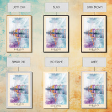 Load image into Gallery viewer, Burano, Italy Watercolor Print, Vacation Gift, Italy Wall Art, Beach Painting, Beach Decor, Large Wall Art, Wood Frame Art
