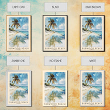 Carregar imagem no visualizador da galeria, Burwood Beach, Jamaica Watercolor Beach Print, Vacation Gift, Jamaica Wall Art, Framed Canvas Print, Framed Beach Painting
