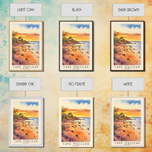 Load image into Gallery viewer, Cape Maclear, Malawi Watercolor Print, Vacation Gift, Malawi Wall Art, Beach Painting, Beach Decor, Large Wall Art, Wood Frame Art
