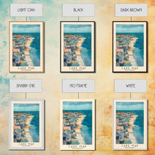 Carregar imagem no visualizador da galeria, Cape May, New Jersey Watercolor Beach Print, Vacation Gift, New Jersey Wall Art, Framed Canvas Print, Framed Beach Painting
