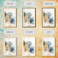 Load image into Gallery viewer, Capri, Italy Watercolor Beach Print, Vacation Gift, Italy Wall Art, Beach Painting, Beach Decor, Beach Painting
