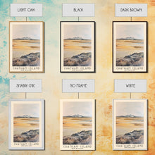 Load image into Gallery viewer, Chatham Island, New Zealand Watercolor Print, Vacation Gift, New Zealand Wall Art, Beach Painting, Beach Decor, Large Wall Art, Wood Frame Art
