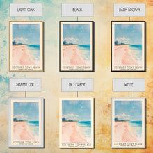 Cargar imagen en el visor de la galería, Cockburn Town Beach, Turks and Caicos Watercolor Beach Print, Vacation Gift, Turks and Caicos Wall Art, Framed Canvas Print, Framed Beach Painting
